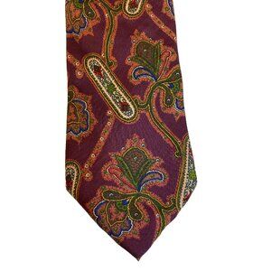 Vtg Hugo Boss Mens Jacobean Floral Necktie Purple Green